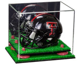 Mini/Miniature Football Helmet (not Full Size) Display Case - Mirror no Wall Mounts (A003/V45)