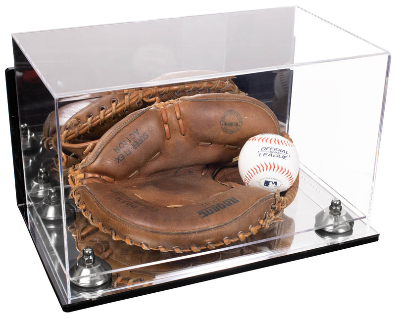 Acrylic Baseball Catchers Glove Display Case - Mirror Wall Mounts (V16/A011)