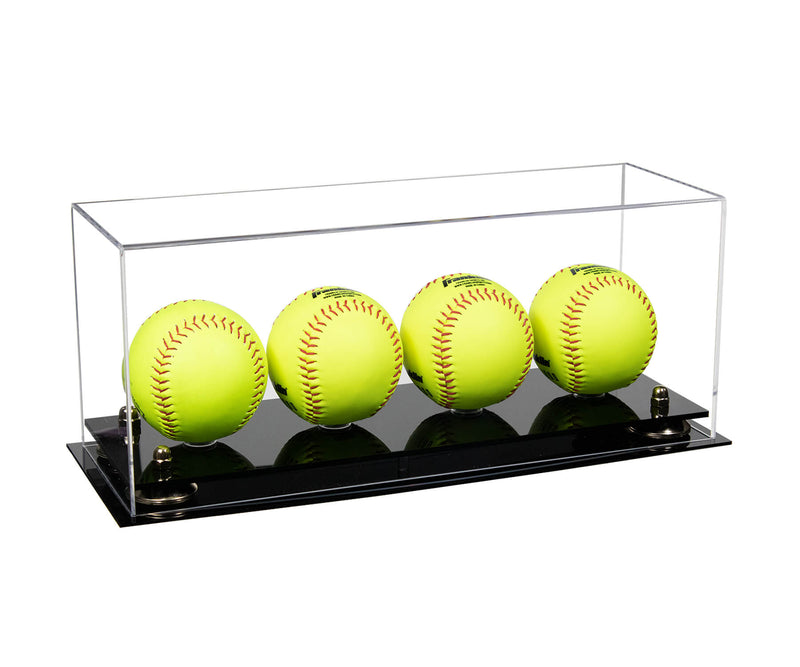 Acrylic Four Softballs Display Case 17 X 6 X 7 Clear (V46/A019)