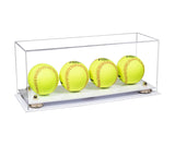 Acrylic Four Softballs Display Case 17 X 6 X 7 Clear (V46/A019)