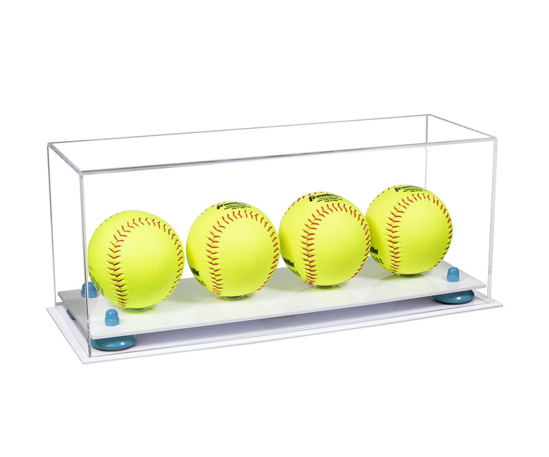 Acrylic Four Softballs Display Case 17 X 6 X 7 Clear (V46/A019)