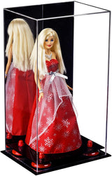 Doll Display Case - Red Risers-No all Mount-Mirror-Back