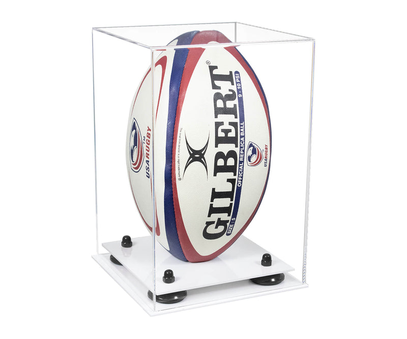 Acrylic Rugby Ball Display Case Vertical - Clear (A060/B42)