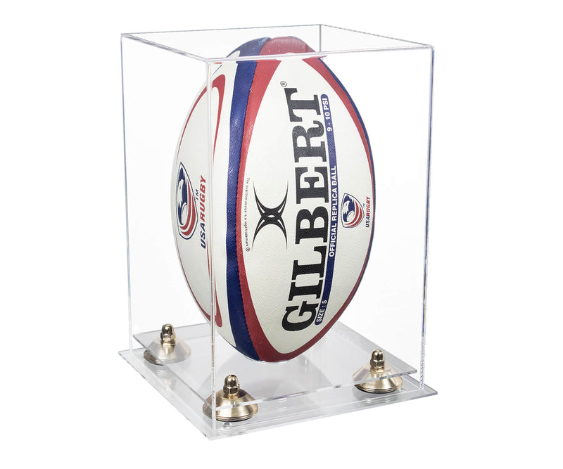 Acrylic Rugby Ball Display Case Vertical - Clear (A060/B42)