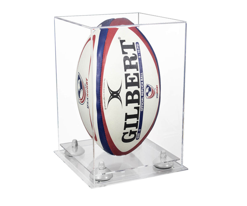 Acrylic Rugby Ball Display Case Vertical - Clear (A060/B42)