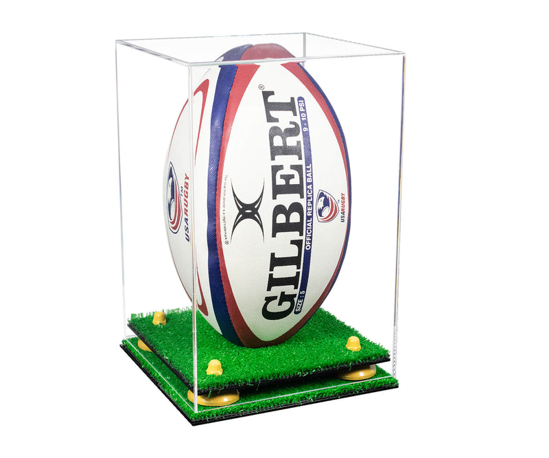 Acrylic Rugby Ball Display Case Vertical - Clear (A060/B42)