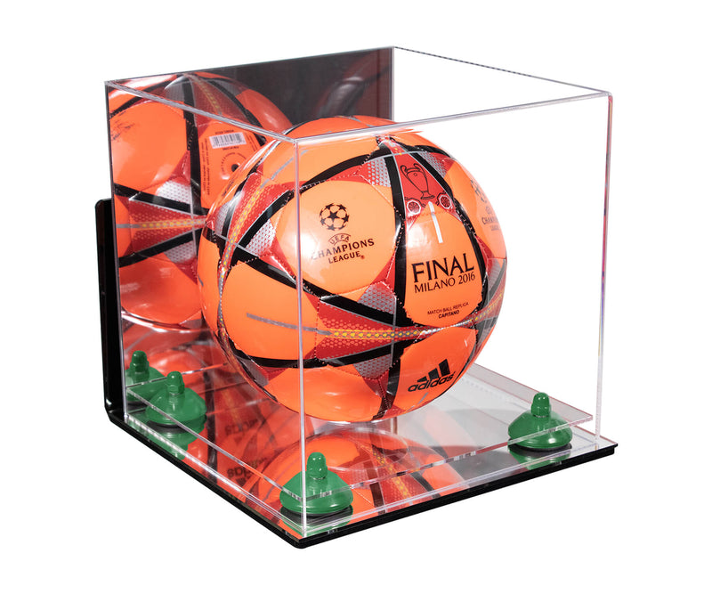 Acrylic Soccer Ball Display Case - Mirror Wall Mounts (B02/A027)