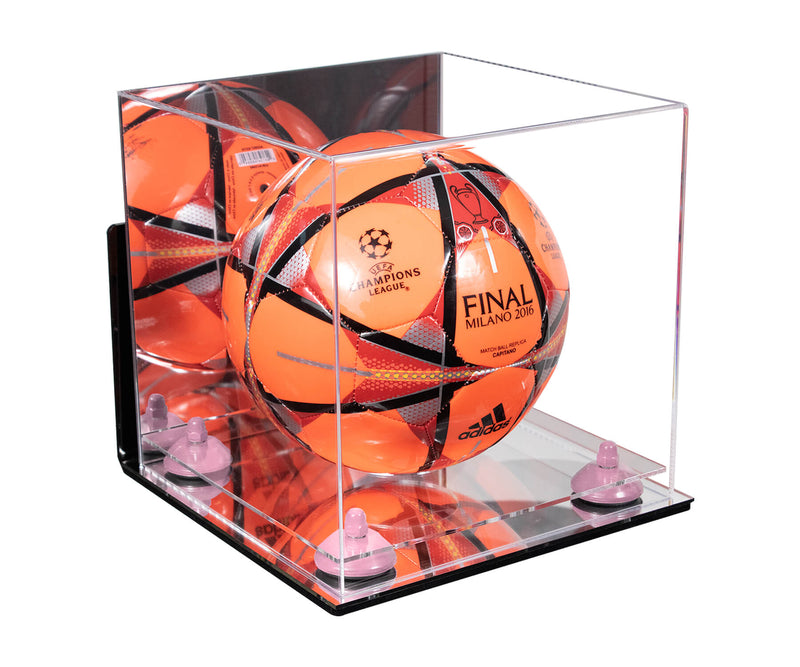 Acrylic Soccer Ball Display Case - Mirror Wall Mount (B02/A027)