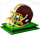 Football Helmet Display Case -Turf Base and Black Risers 