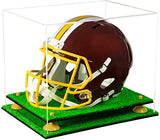  Football Helmet Display Case -Turf Base Yellow Risers 