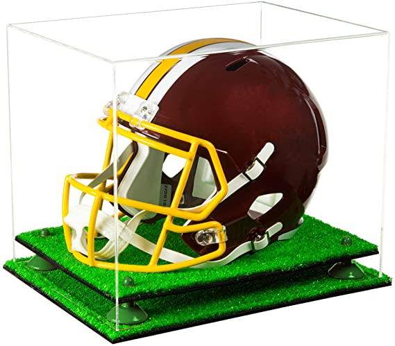 Football Helmet Display Case -Turf Base Green Risers 