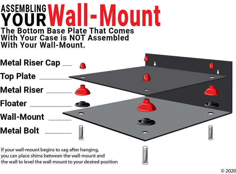 Snapback Hat or Baseball Cap Display Case -Mirror Wall Mount (A018/V40)