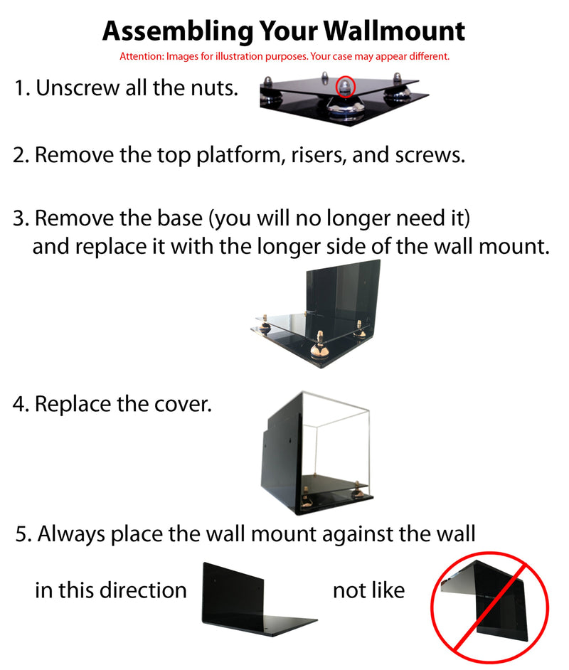 Acrylic Versatile Display Case 8.75 X 7.75 X 7 - Mirror Wall Mounts (A006/V21)