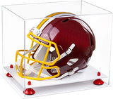 Football Helmet White Base Red Risers Display Case