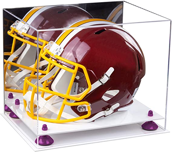 White Base Mirror  Helmet Display Case