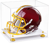 Football Helmet Display Case -White Base Yellow Risers 