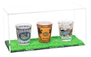 Versatile clear acrylic display case with turf base