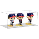 Clear acrylic memorabilia display case with white acrylic base