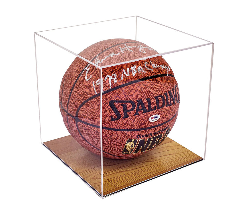 Basketball Display Case <br> With Wood Floor<br>(Clear or Mirror) <br> <sub> For NBA, NCAA, and more </sub>(A008-WB), Display Case, Better Display Cases, Better Display Cases - Better Display Cases