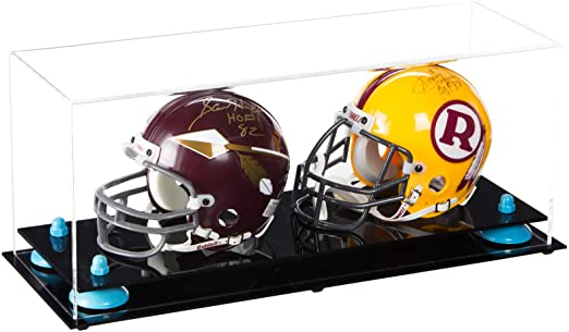 2 Mini Helmet or Mini Football with Mini Helmet Display Case - Clear (V46/A019)