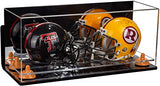 2 Mini Helmet or Mini Football with Mini Helmet Display Case - Mirror  Wall Mounts (B46/V46/A019)