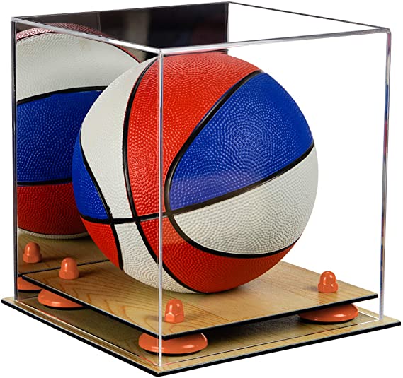 Acrylic Mini - Miniature (not Full Size) Basketball Display Case Mirror no Wall Mounts (A015/B03)