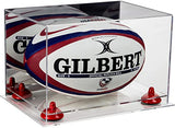 Acrylic Rugby Ball Display Case - Mirror No Wall Mount (B41/A004)