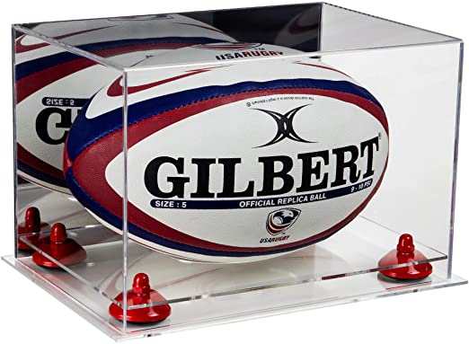 Acrylic Rugby Ball Display Case - Mirror No Wall Mount (B41/A004)