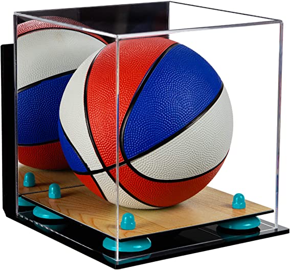 Acrylic Mini - Miniature (not Full Size) Basketball Display Case Mirror Wall Mount (A015/B03)