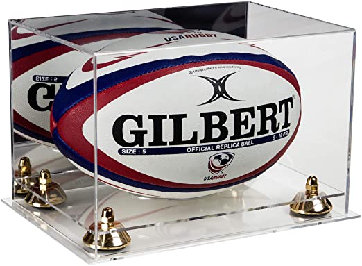 Acrylic Rugby Ball Display Case - Mirror No Wall Mount (B41/A004)