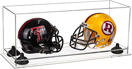 2 Mini Helmet or Mini Football with Mini Helmet Display Case - Clear (V46/A019)