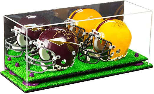 2 Mini Helmet or Mini Football with Mini Helmet Display Case - Mirror (B46/V46/A019)