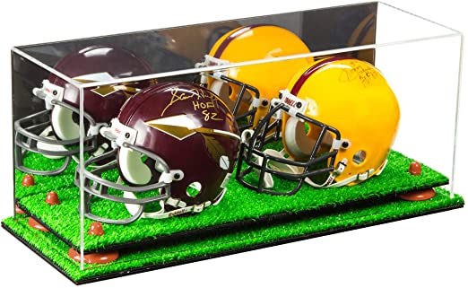 2 Mini Helmet or Mini Football with Mini Helmet Display Case - Mirror (B46/V46/A019)