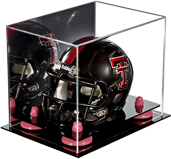 Mini/Miniature Football Helmet (not Full Size) Display Case - Mirror no Wall Mounts (A003/V45)