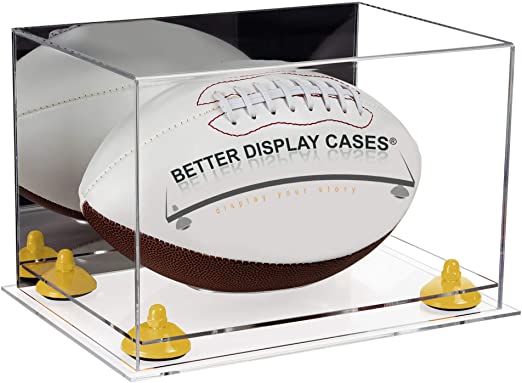 Full-Size Football Display Case Horizontal - Mirror No Wall Mount (B41/A004)