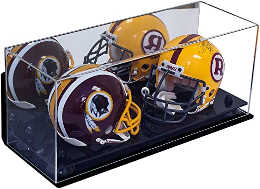 2 Mini Helmet or Mini Football with Mini Helmet Display Case - Mirror  Wall Mounts (B46/V46/A019)