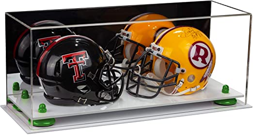 2 Mini Helmet or Mini Football with Mini Helmet Display Case - Mirror (B46/V46/A019)