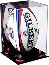 Acrylic Rugby Ball Display Case Vertical - Mirror No Wall Mount (A060/B42)