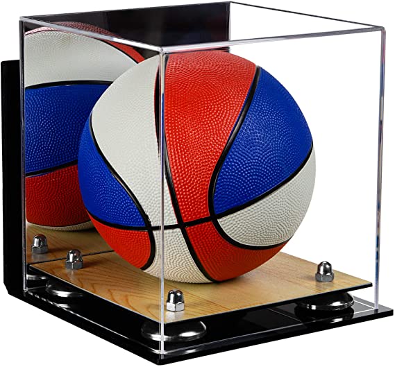 Acrylic Mini - Miniature (not Full Size) Basketball Display Case Mirror Wall Mounts (A015/B03)