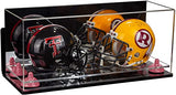 2 Mini Helmet or Mini Football with Mini Helmet Display Case - Mirror  Wall Mounts (B46/V46/A019)