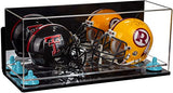 2 Mini Helmet or Mini Football with Mini Helmet Display Case - Mirror  Wall Mounts (B46/V46/A019)