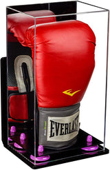 Full Size Boxing Glove Vertical Display Case with Mirror Back