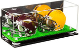 2 Mini Helmet or Mini Football with Mini Helmet Display Case - Mirror  Wall Mounts (B46/V46/A019)