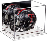 Mini/Miniature Football Helmet (not Full Size) Display Case - Mirror no Wall Mounts (A003/V45)