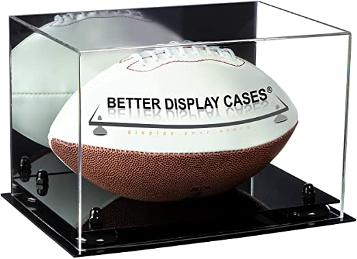 Full-Size Football Display Case Horizontal - Mirror No Wall Mount (B41/A004)