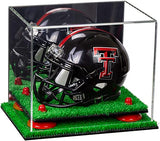 Mini/Miniature Football Helmet (not Full Size) Display Case - Mirror no Wall Mounts (A003/V45)