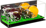 2 Mini Helmet or Mini Football with Mini Helmet Display Case - Mirror  Wall Mounts (B46/V46/A019)