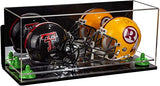 2 Mini Helmet or Mini Football with Mini Helmet Display Case - Mirror  Wall Mounts (B46/V46/A019)