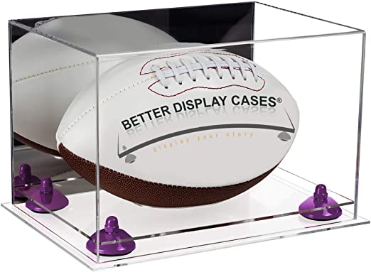 Full-Size Football Display Case Horizontal - Mirror No Wall Mount (B41/A004)