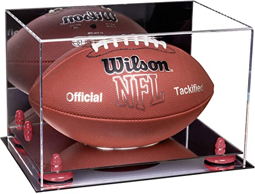 Full-Size Football Display Case Horizontal - Mirror No Wall Mount (B41/A004)